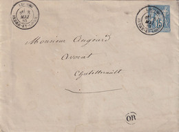 France Marcophilie - Département De L'Indre Et Loire - Loches - OR Chanceaux Lettre  Type Sage - 1877-1920: Semi Modern Period