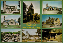 Dep 22 , Cpm  CALLAC De BRETAGNE , 1 , L'Eglise , Les Chapelles , Ruines De Botmel , Les Halles , .. (27400) - Callac