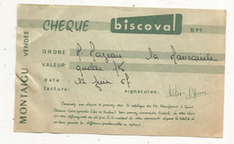 Publicité, Chèque BISCOVAL , Montaigu, Vendée, 1967 - Reclame