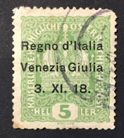 1923 - Italia Regno - Venezia Giulia - Austria Soprastampa " Regno D'Italia Venezia Giulia " - Usato -  A1 - Venezia Giulia