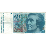 Billet, Suisse, 20 Franken, 1987, KM:55g, TTB - Switzerland