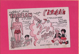 BUVARD & Blotting Paper : Journal De Jeunesse TARZAN Et L'INTREPIDE  Arthur Et Zoé Et Babinet - Stationeries (flat Articles)