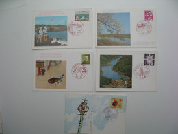 Japon Lot Carte-Maximum   Japan Maximum Card     1961   Yvert & Tellier  N° 676/677/678/682/683 - Maximumkaarten