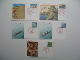 Japon Lot Carte-Maximum   Japan Maximum Card     1961   Yvert & Tellier  N° 685/686/687/688/693 - Maximumkaarten
