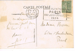JEUX OLYMPIQUES 1924 -  MARQUE POSTALE - FOOTBALL - 1/2  FINALE - JOUR DE COMPETITION - 08-06 - SUEDE - HOLLANDE - - Summer 1924: Paris