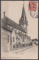 CPA  De   95  VIGNY     "  L'église  "    Postée En 1904    Avec Semeuse 10c - Vigny