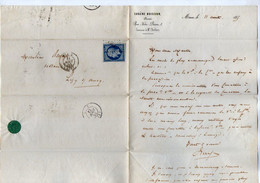 TB 3983 - 1855 - LAC - Lettre De Me Eugène BUISSON Avoué à MEAUX Pour Me BENOIT Notaire à LIZY - SUR - OURCQ - 1849-1876: Période Classique