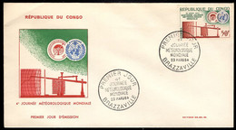 CONGO(1964) Barograph. WMO Emblem. Unaddressed FDC With Cachet And Thematic Cancel. Scott No 111 - FDC