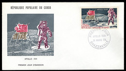 CONGO(1973) Apollo XVII Mission. Unaddressed FDC With Cachet. Scott No C155, Yvert No PA155. - FDC