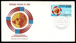 CONGO(1971) World Telecommunications Day. Unaddressed FDC With Cachet And Thematic Cancel. Scott No C119 - FDC