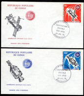 CONGO(1975) Apollo-Soyuz. Set Of 2 Unaddressed FDCs. Scott Nos C206-7, Yvert Nos PA208-9. - FDC