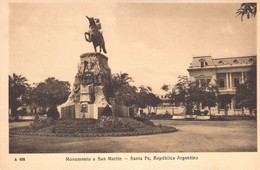 ARGENTINE - SANTA FE - Monumento A San Martin - Carte Postale Ancienne - Argentine
