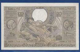 BELGIUM - P.107a(3) - 100 Francs / Frank = 20 Belgas 21.02.1938 XF+, Serie 3456.A.711 - 100 Franchi & 100 Franchi-20 Belgas