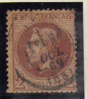 France - 1862- 2  C.  Napoleon III - Oblitere - 1863-1870 Napoléon III Lauré