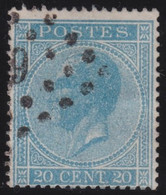 Belgie   .   OBP     .   18A        .    O     .    Gebruikt   .   /   .   Oblitéré - 1865-1866 Profile Left