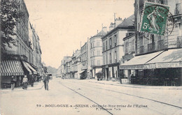FRANCE - 92 - BOULOGNE SUR SEINE - Grande Rue Prise De L'église - Carte Postale Ancienne - Boulogne Billancourt