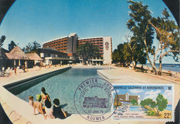 Carte  Maximum  1er  Jour   NOUVELLE CALEDONIE   HOTEL   CHATEAU  ROYAL   1975 - Cartes-maximum