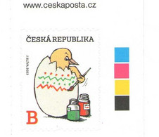 Year 2023 - Easter,  1 Self - Adhesive Stamp, Color Test In Edge, Www. Czech Post In Edge,  MNH - Nuevos