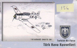 Turkey, TR-C-156, Turkish Air Force, T-6 Harward 1948-73, Airplane, 2 Scans. - Türkei