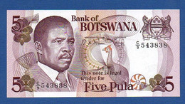 BOTSWANA - P. 8b –  5 PULA Nd (1982) UNC Prefix C/9 543838 - Botswana