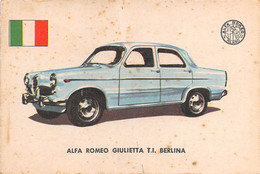 11916 "ALFA ROMEO GIULIETTA T.I. BERLINA 2 - AUTO INTERNATIONAL PARADE - SIDAM TORINO - 1961" FIGURINA CARTONATA ORIG. - Motori