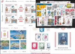 Monaco Année Complète 1999 , 44 Timbres**/ Neufs Sans Charnière. Cote 131€. - Full Years