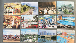 Lot Of 12 NORTH KOREA POSTCARD 2014 PYONGYANG PARK THEATER ZOO RESTAURANT HOTEL - Korea (Nord)