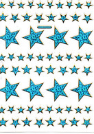 Sterne Stern Blau Aufkleber Metallic Look / Star Blue Sticker 13x10 Cm ST079 - Scrapbooking