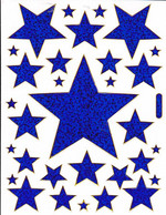 Delcampe - Sterne Stern Blau Aufkleber Metallic Look / Star Blue Sticker 13x10 Cm ST151 - Scrapbooking