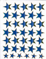 Sterne Stern Blau Aufkleber Metallic Look / Star Blue Sticker 13x10 Cm ST157 - Scrapbooking