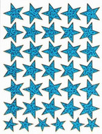 Sterne Stern Blau Aufkleber Metallic Look / Star Blue Sticker 13x10 Cm ST315 - Scrapbooking