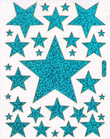 Sterne Stern Blau Aufkleber Metallic Look / Star Blue Sticker 13x10 Cm ST321 - Scrapbooking