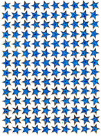 Sterne Stern Blau Aufkleber Metallic Look / Star Blue Sticker 13x10 Cm ST338 - Scrapbooking