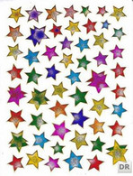 Sterne Stern Bunt Aufkleber Metallic Look / Star Colorful Sticker 13x10 Cm ST061 - Scrapbooking