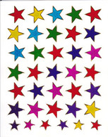 Sterne Stern Bunt Aufkleber Metallic Look / Star Colorful Sticker 13x10 Cm ST078 - Scrapbooking