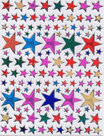 Sterne Stern Bunt Aufkleber Metallic Look / Star Colorful Sticker 13x10 Cm ST123 - Scrapbooking