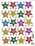 Sterne Stern Bunt Aufkleber Metallic Look / Star Colorful Sticker 13x10 Cm ST193 - Scrapbooking