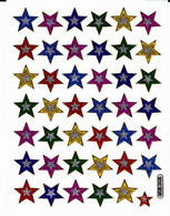 Sterne Stern Bunt Aufkleber Metallic Look / Star Colorful Sticker 13x10 Cm ST308 - Scrapbooking