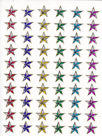 Sterne Stern Bunt Aufkleber Metallic Look / Star Colorful Sticker 13x10 Cm ST418 - Scrapbooking