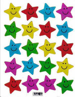 Sterne Stern Bunt Aufkleber Metallic Look / Star Colorful Sticker 13x10 Cm ST441 - Scrapbooking