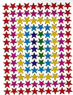 Sterne Stern Bunt Aufkleber Metallic Look / Star Colorful Sticker 13x10 Cm ST453 - Scrapbooking