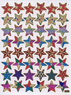 Sterne Stern Bunt Aufkleber Metallic Look / Star Colorful Sticker 13x10 Cm ST477 - Scrapbooking