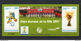 Costa Rica Scott 661 Soccer Football Wold Cup Brazil 2014 Souvenir Sheet - 2014 – Brasilien