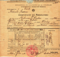 Romania, 1922, Vintage Graduation Certificate / Diploma - Primary School For Boys No. 1, Prahova - Diploma & School Reports