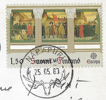 FINLANDE ROVANIEMI 1983, CACHETS ILLUSTRES RENNES, TIMBRES EUROPA PROCESSION DE L ACADEMIE DE TURKU, CARTE ALARIESTON - Storia Postale