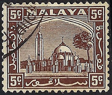 MALAYA SELANGOR 1935 5c Brown SG73 Fine Used - Selangor