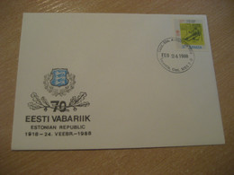 TORONTO 1988 Estonian Republic Cancel Cover CANADA Estonia Estonie Estland - Lettres & Documents