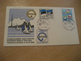 TORONTO 1984 Estonian World Festival Cover + New York Toronto 2 Poster Stamp Vignette CANADA Estonia Estonie Estland - Covers & Documents