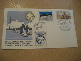 TORONTO 1984 Estonian World Festival Cover + Otepaa Toronto 2 Poster Stamp Vignette CANADA Estonia Estonie Estland - Covers & Documents