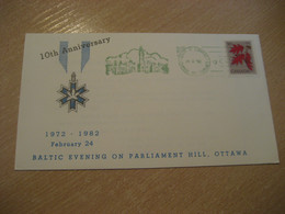 OTTAWA 1982 Baltic Evening Cancel Cover CANADA Estonia Estonie Estland - Covers & Documents